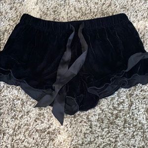 Black velvet shorts